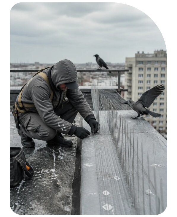 Защита от ворон под ключ в Мценске по цене от 5064 р. | Сенат-Мцн
